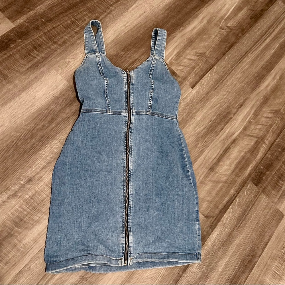 Denim Dress with Zip